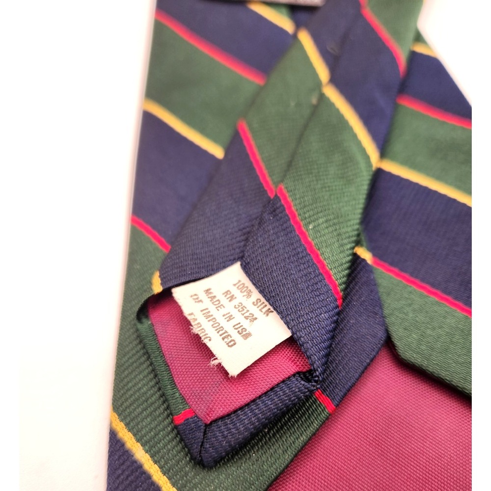 Hanover Street REPP Tie 100% Silk Striped Made USA Old Money Classic Preppy VTG - Picture 4 of 5